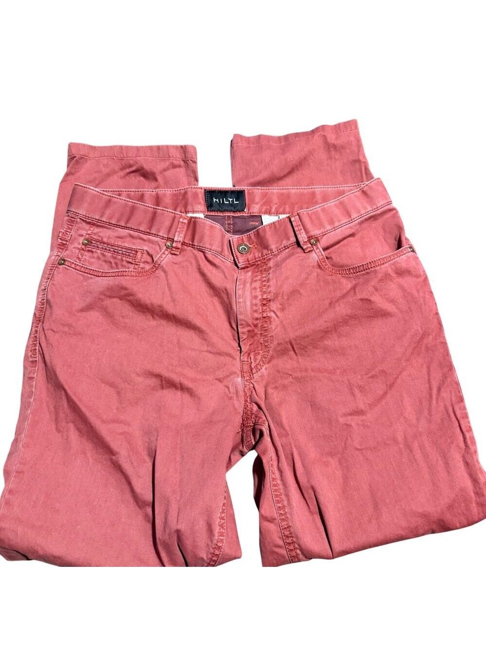 Hiltl Dude 5 Pocket Chinos, Premium Stretch Cotton, Faded Red, Men's 36x31